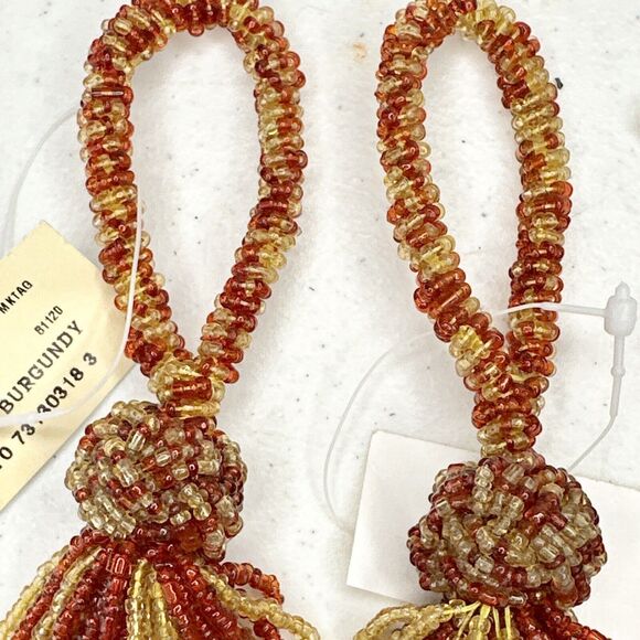 Lot of 4 gold and red beaded Approx 7 Inch Tassels Home Decor Embellishments - Picture 2 of 7